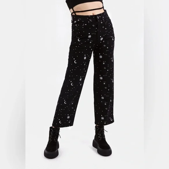 Disturbia ‘Celestial’ Embroidered Jeans - Black - Picture 4 of 9